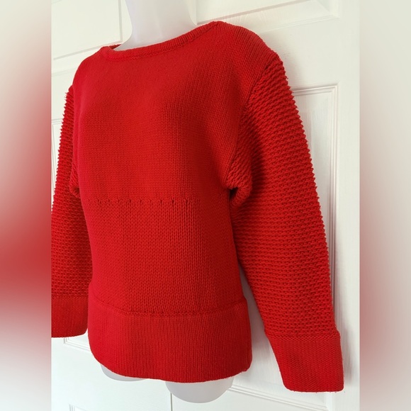Helmut Lang Sweaters - Helmut Lang Sweater Red Chunky Wool Opacity Intarsia Sweater size Small